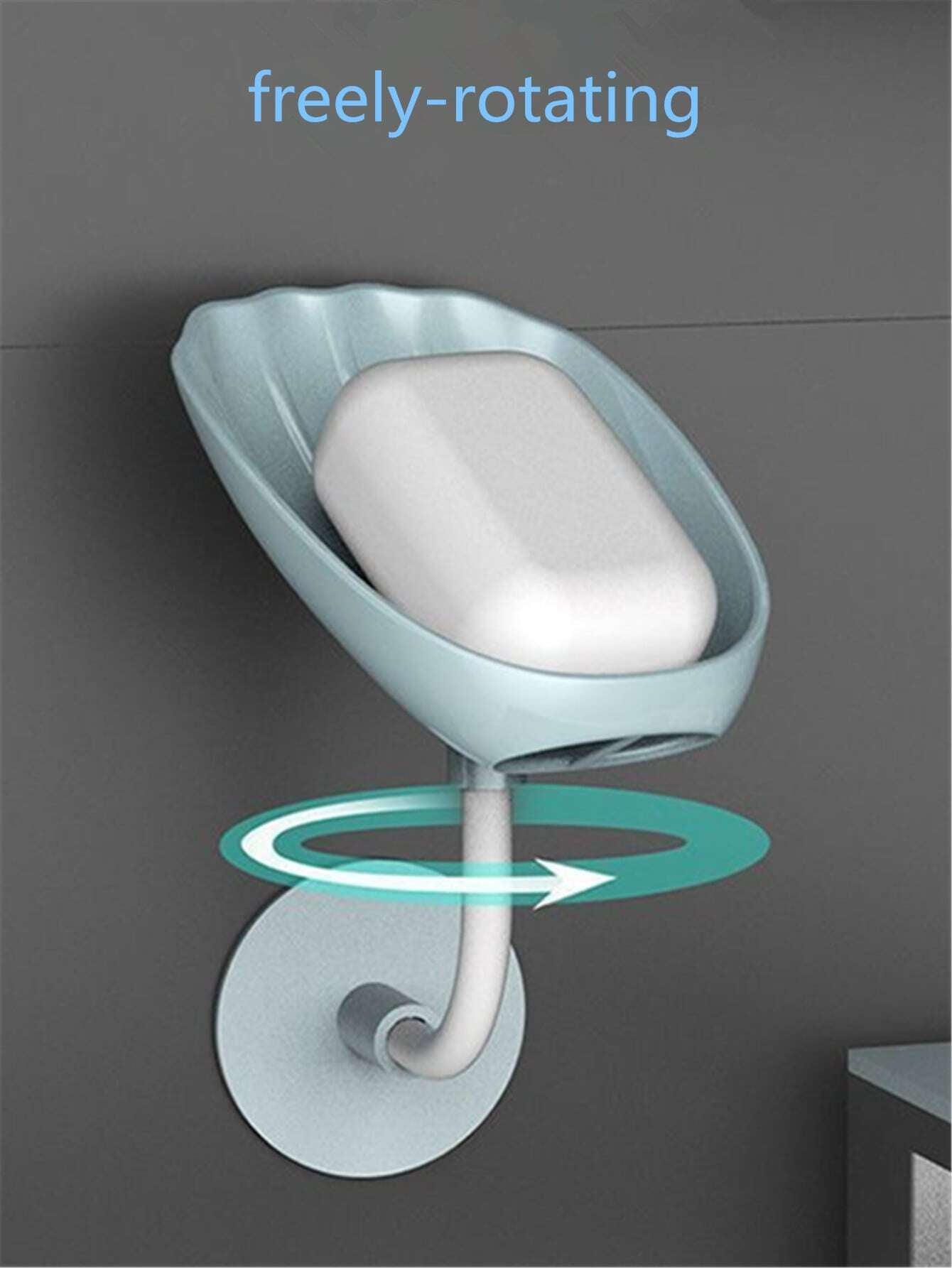 Leaf-Shaped Soap Holder with Suction Cup - Bathroom Soap Dish Tray and Container