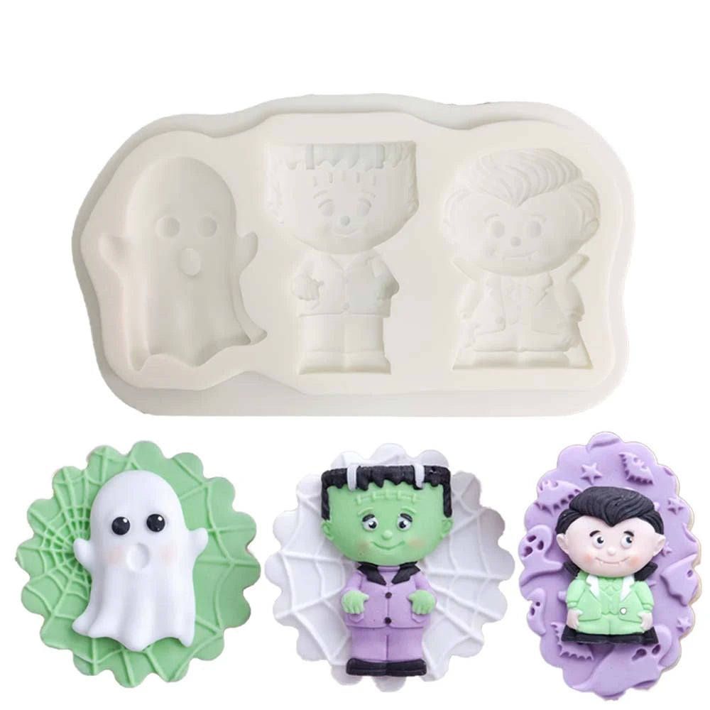 Halloween Witch & Cat Silicone Mold – Fondant, Chocolate & Cake Decorating Tool