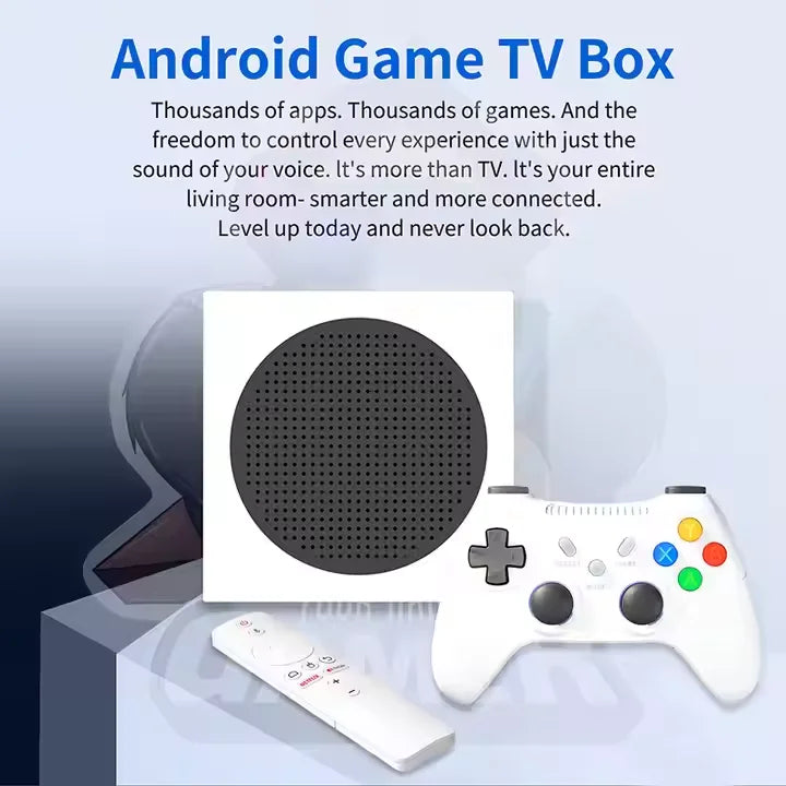 S G8 Game Console Dual Systrem Android TV Game Box 128GB 60000+ Games Android 14 Amlogic S905Y2 Dual Wireless Controllers