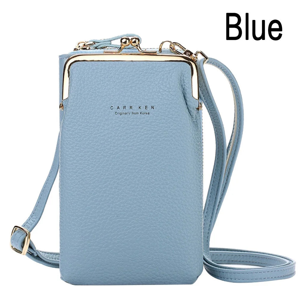 Fashion Ladies Mobile Leather Messenger Bag Clutch for with below 6.5 in Phone iphone /Samsung