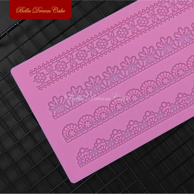 Sugracraft Lace Mold Cake Border Decoration Lace Mat for Fondant Wedding Cake Decorating Cake Decorating Tools Bakeware
