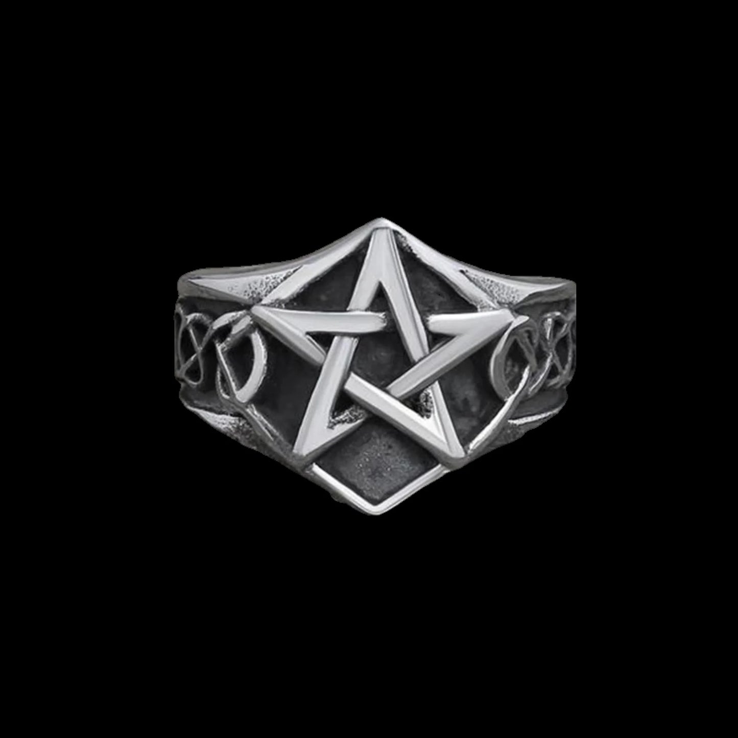 Celtic Knot Pentagram Ring – Gothic Stainless Steel Pagan Star