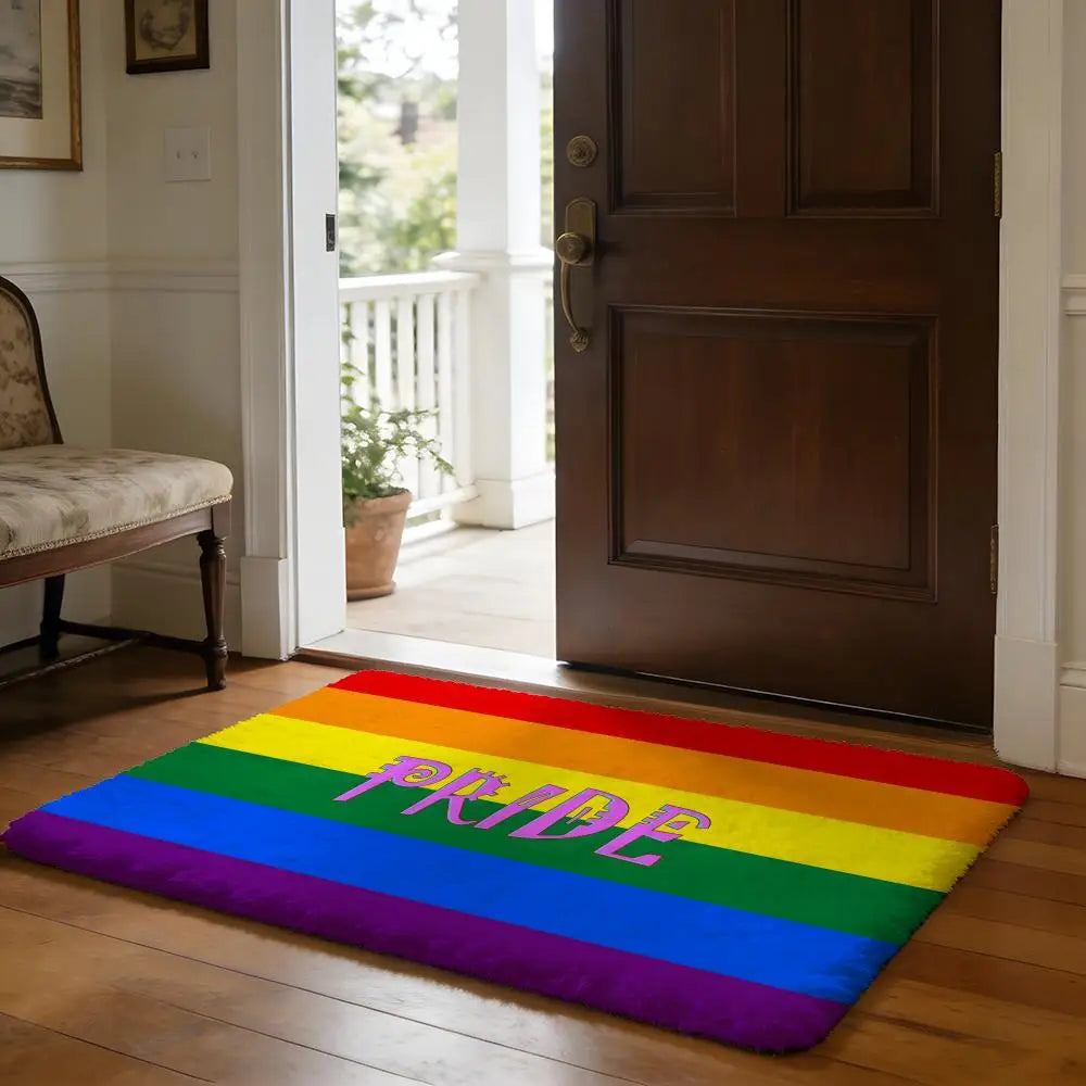 Pride Soft Flannel Absorbent Non‑Slip Floor Mat for Home, Bedroom & Bathroom