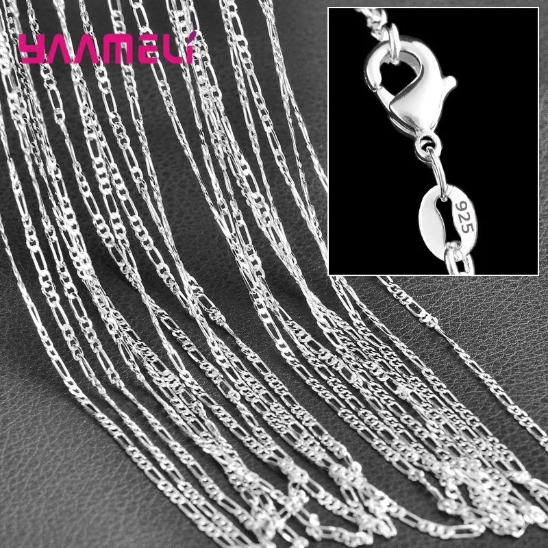 5‑Pack Solid 925 Sterling Silver Chains – Lobster Clasp Necklaces for Men & Women, 18 Styles, 16–30 Inch