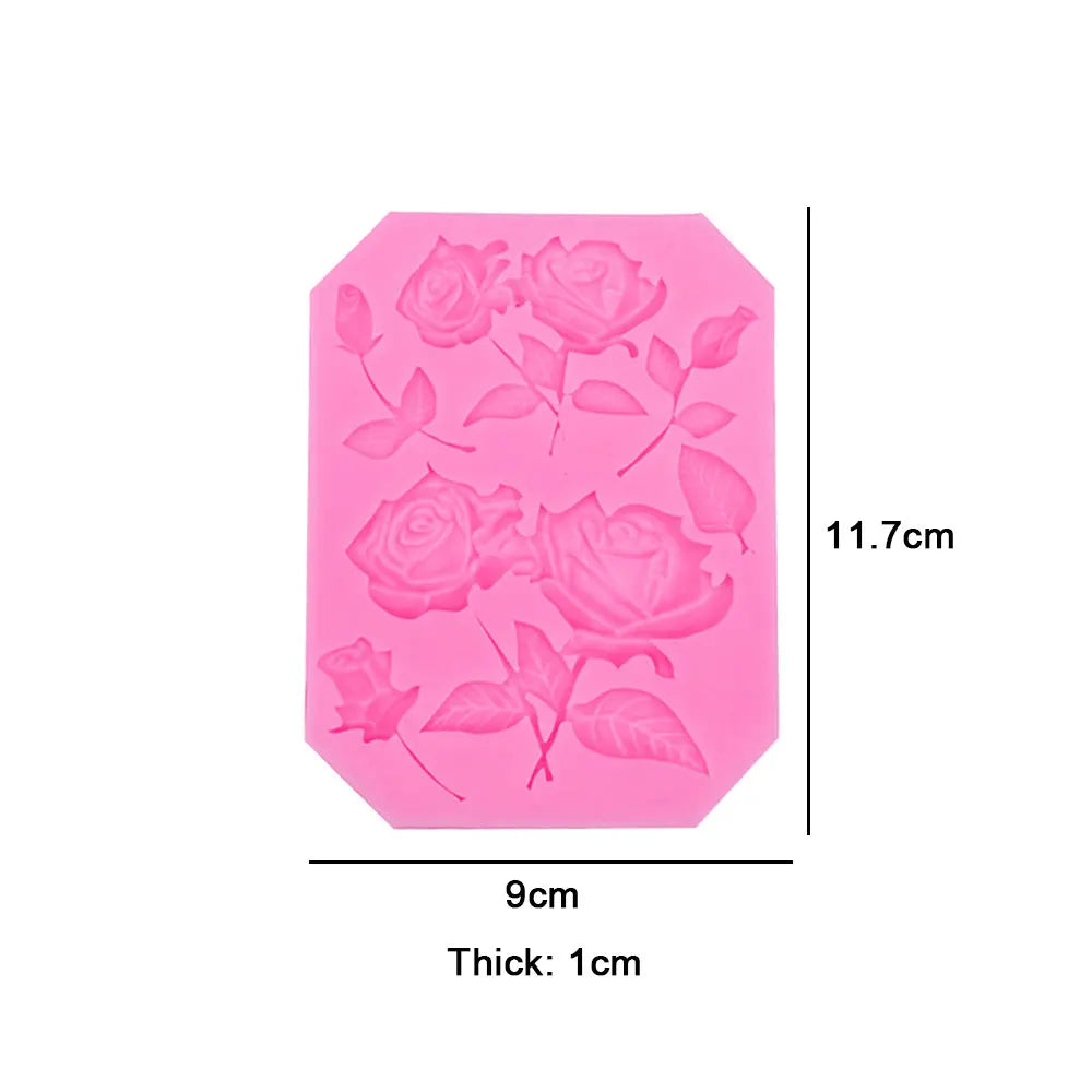 Silicone World DIY Rose Flowers Petal Silicone Mold Cake Baking Decoration Fudge Chocolate Mold Handmade Soap Tools