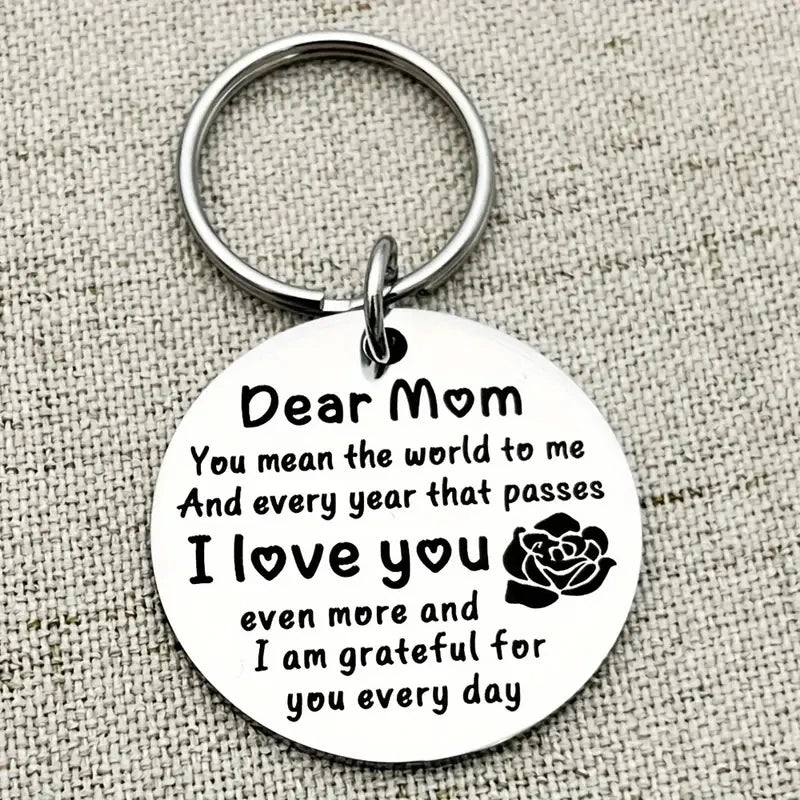 Stainless Steel 'Dear Mom I Love You' Keychain - Perfect Gift for Mother's Day, Birthday, Christmas, Thanksgiving