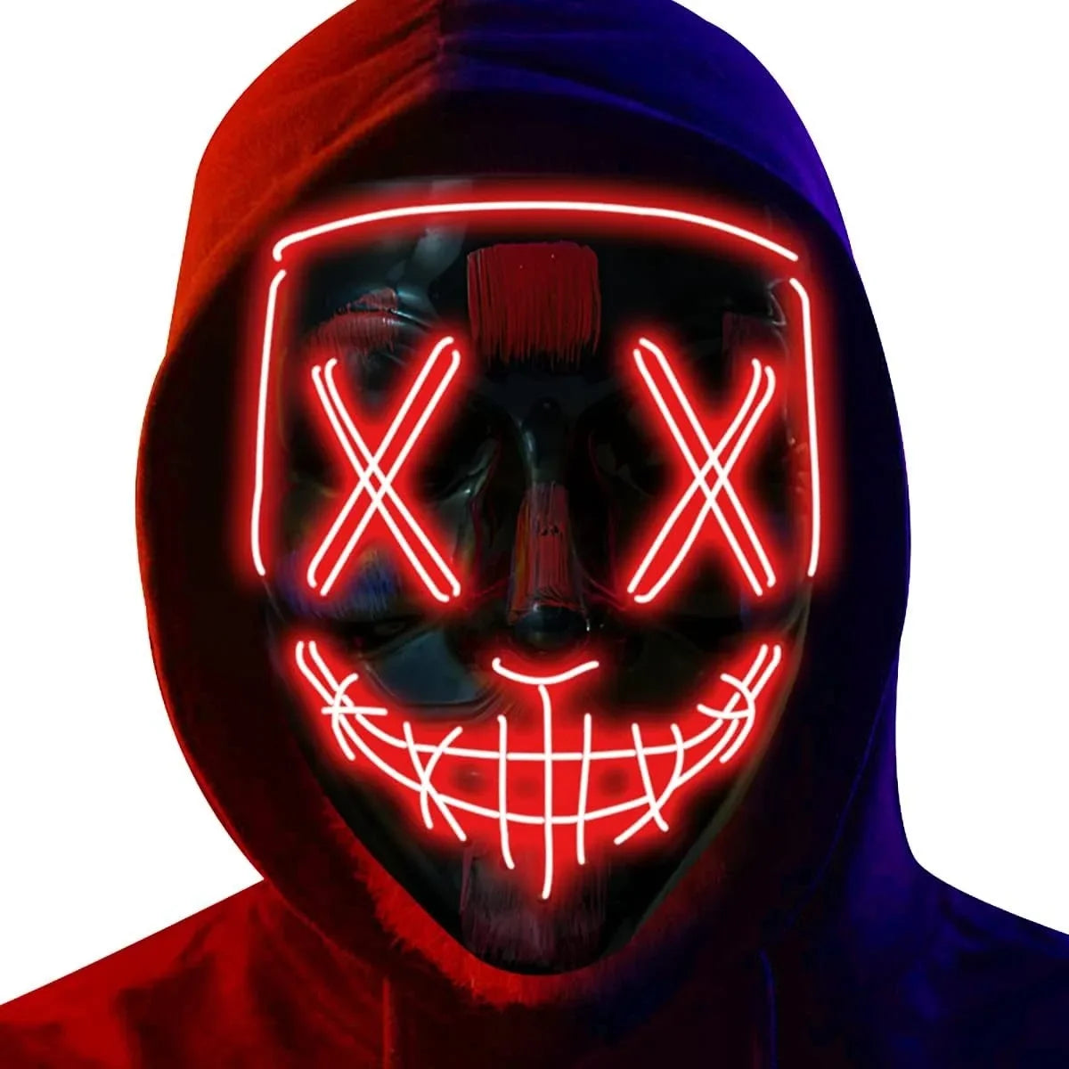 Poptrend LED Light‑Up Halloween Mask – Scary Cosplay Masquerade Mask for Festivals, Parties & Carnival Gifts