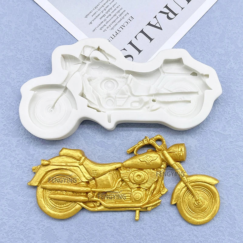 Motorcycle Shape Silicone Mold Fondant Cake Decorating Tools Cupcake Chocolate Mold