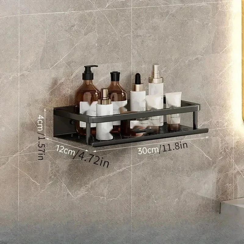 Black Bathroom Shower Room Storage Rack Toiletries Shelf Storage Is Perfect For Bathroom Item Storage