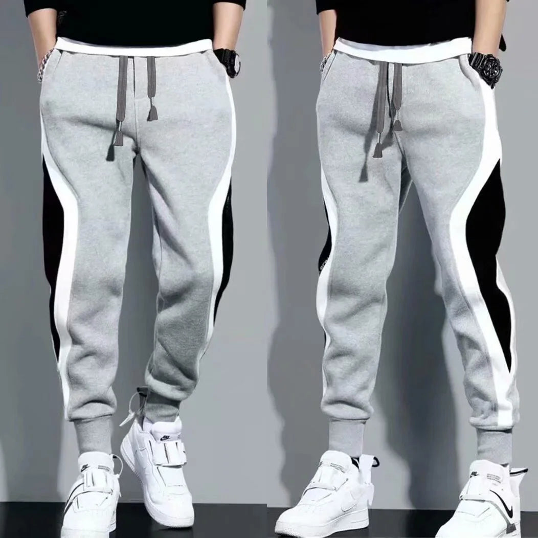 Men's Sports Pants Spring Loose Fitting Leggings Patchwork Running Training Casual Pants