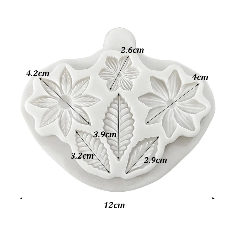 Flowers and Leaves Silicone Sugarcraft Mold Chocolate Cupcake Baking Mould Fondant Cake Decorating Tools