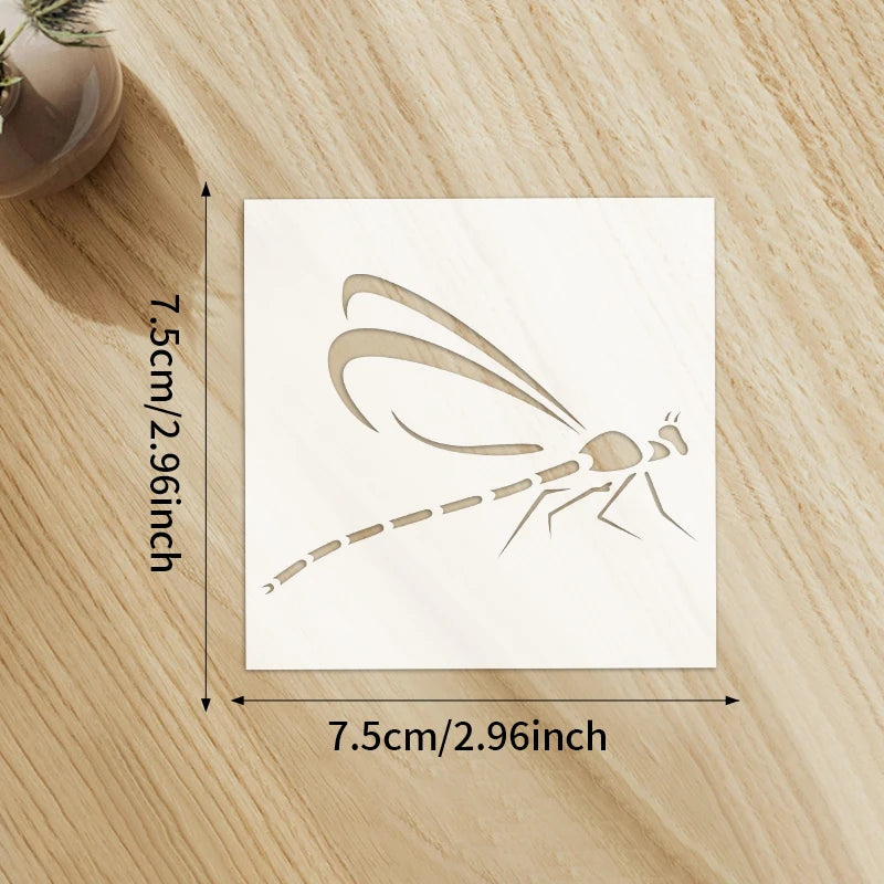 20‑Piece Insect Series Stencil Set – Reusable Hollow‑Out Dragonfly, Bee & Insect Pattern Templates for DIY Painting and Craft Projects