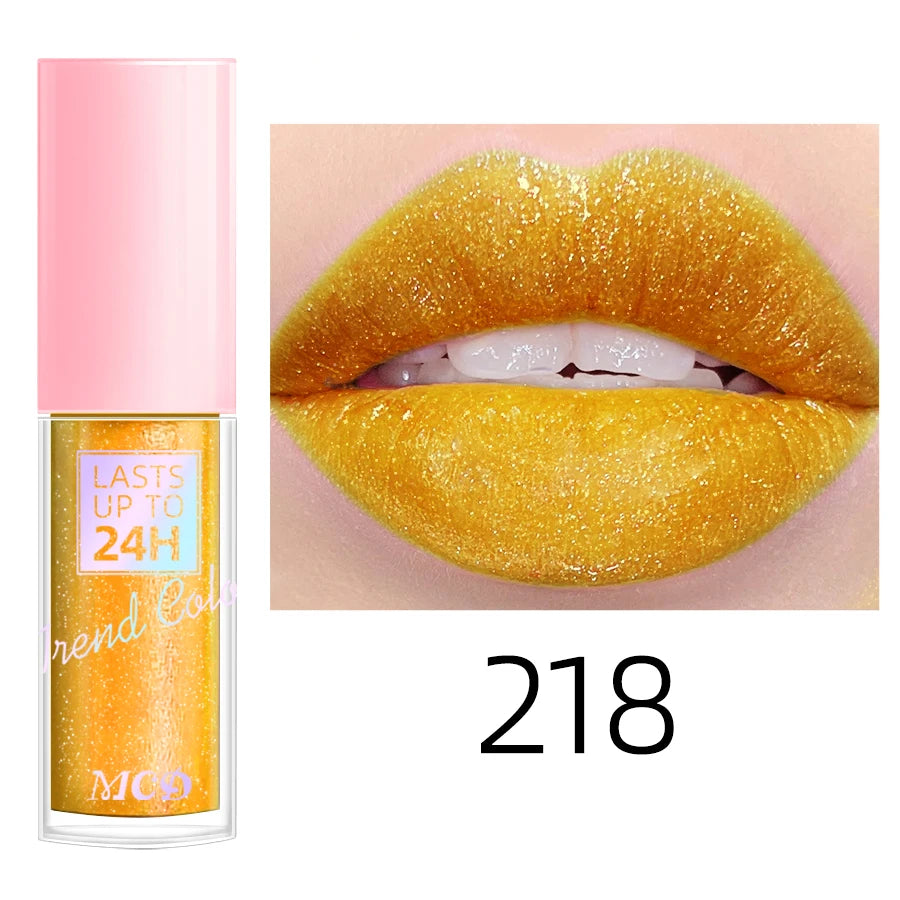 Glitter Lip Glaze Long Lasting Waterproof Liquid Lip Gloss Lipstick Makeup 18 Colors