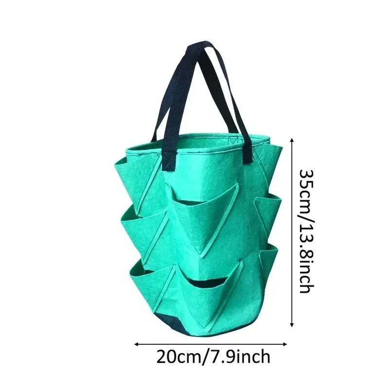 Plastic Strawberry Planting Bag Plant Grow Hanging Bag Garden Supplies 2024