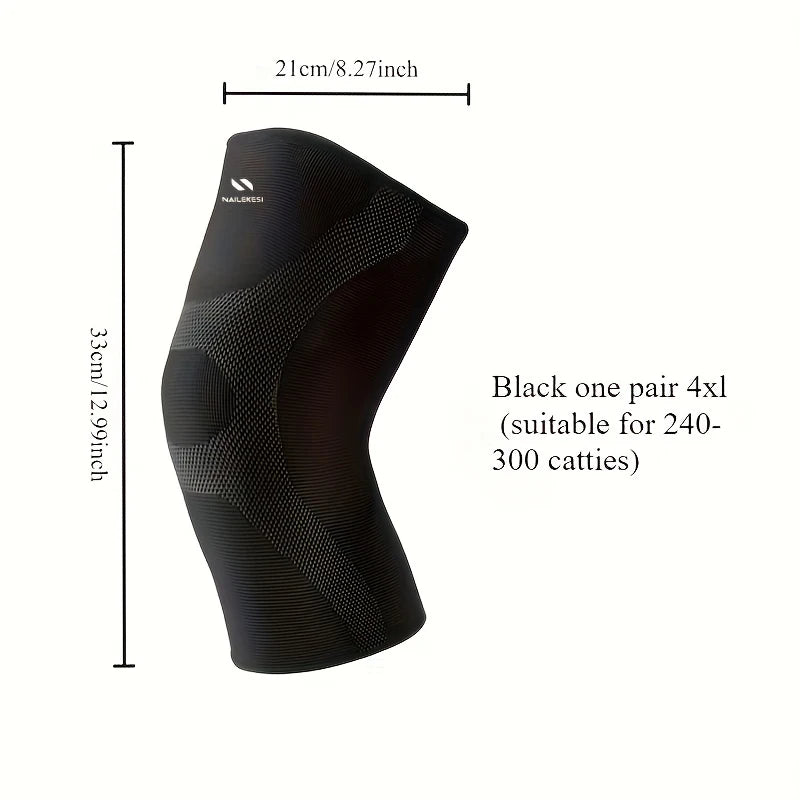 Plus‑Size Extra‑Large Knee Brace – 40–150KG Sports Support with Anti‑Slip Silicone for Running & Hiking