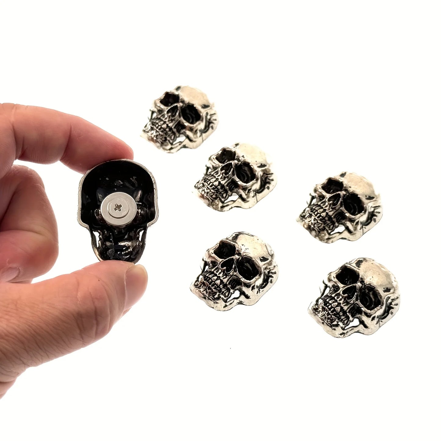 6pcs Gothic Skull Stainless Steel Refrigerator Magnets The Hymn to the Sun" Sheet Music Design, Dark & Elegant Decor for Adults