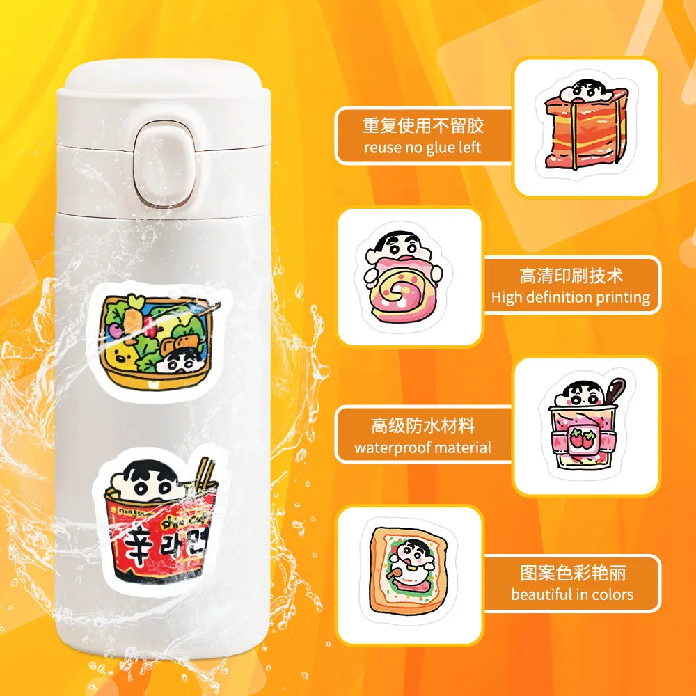 103pcs New Style Crayon Shin-chan Personalized Creative DIY Handbook Stickers Mobile Phone Skateboard Decoration Stickers