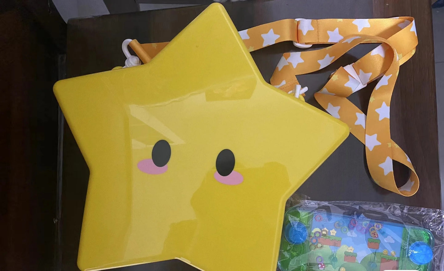 Super Mario Glowing Star Crossbody Bucket – Light‑Up Popcorn Bag for Cosplay & Gifts