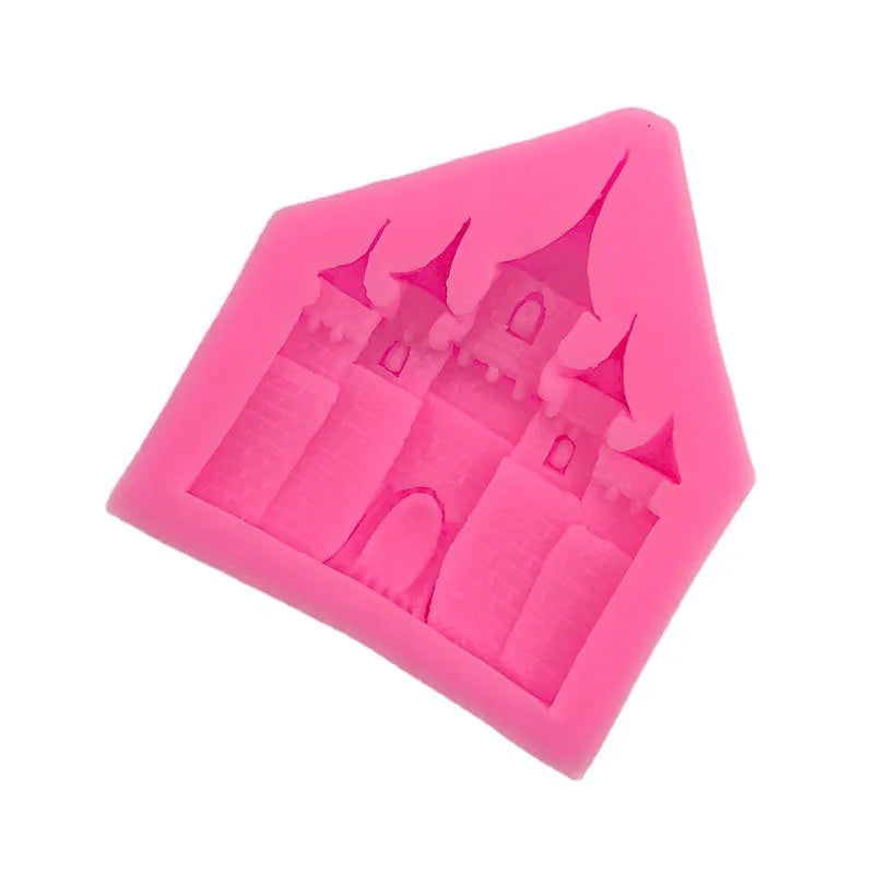 1 piece, castle shaped silicone mold, flipped sugar cake decoration, European style architecture retro castle chocolate mold