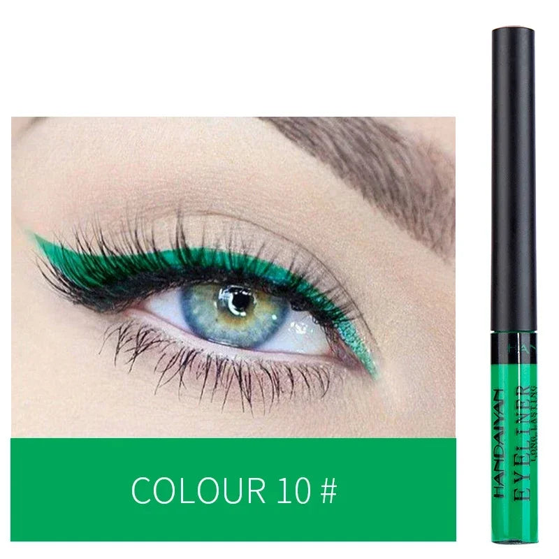 12 Colors Colorful Liquid Eyeliner Pencil Waterproof Long-Lasting Quick-Dry No Blooming Blue Pink Eye Liner Pen Cosmetics Tools