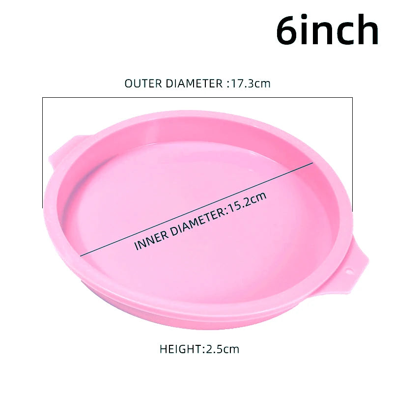 Round Silicone Cake Pan – 4/6/8in Non‑Stick Layer Mold for Baking