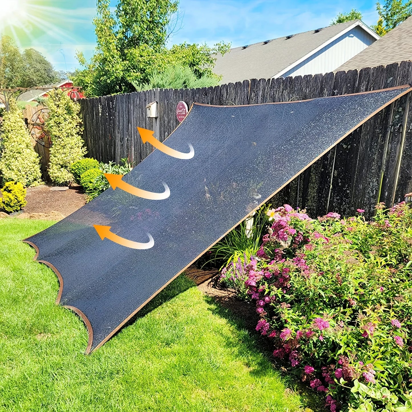 Professional - Grade Sunshade Net Cloth Set - 85% Efficient Sun - Shading Rate, with Matching Hanging Ropes! The Black Encrypted