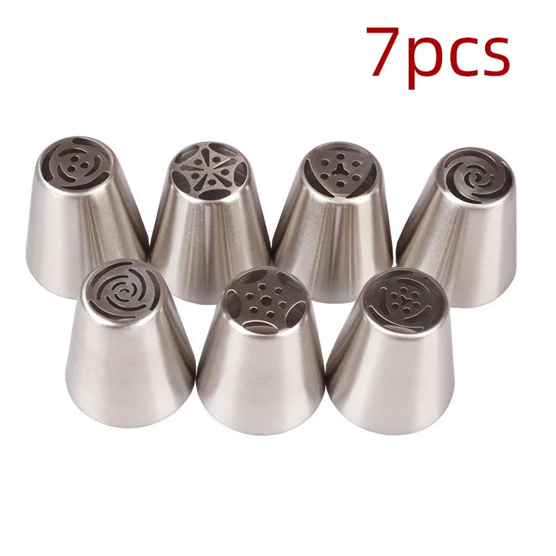 18Set Russian Tulip Icing Piping Nozzles Stainless Steel Flower Cream Pastry Tips Nozzles Bag Cupcake Cake Decorating Tools