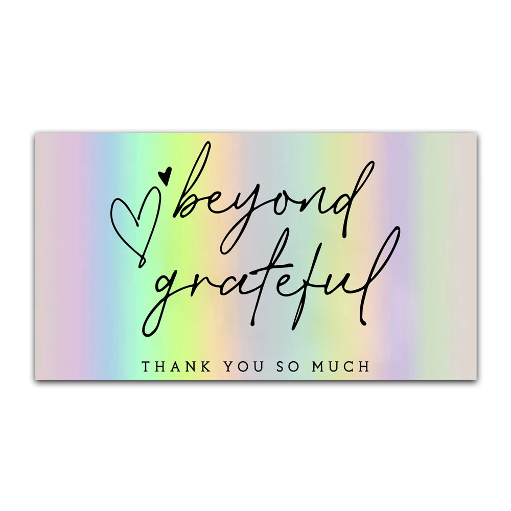 30pcs Thank You Card For Supporting Business Package Decoration "Gorgeous Thanks" Business Card Laser card Handmade With Love