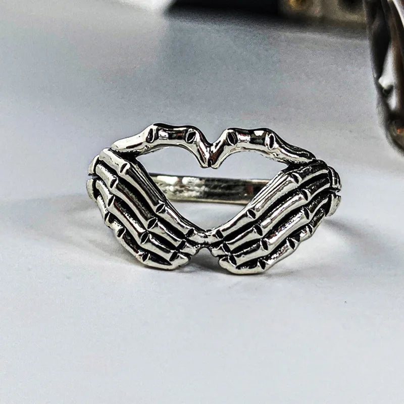 Vintage Gothic Heart Ring/ Punk Playing Card Spades/ Geometric/ Hollow /Butterfly Retro Ring