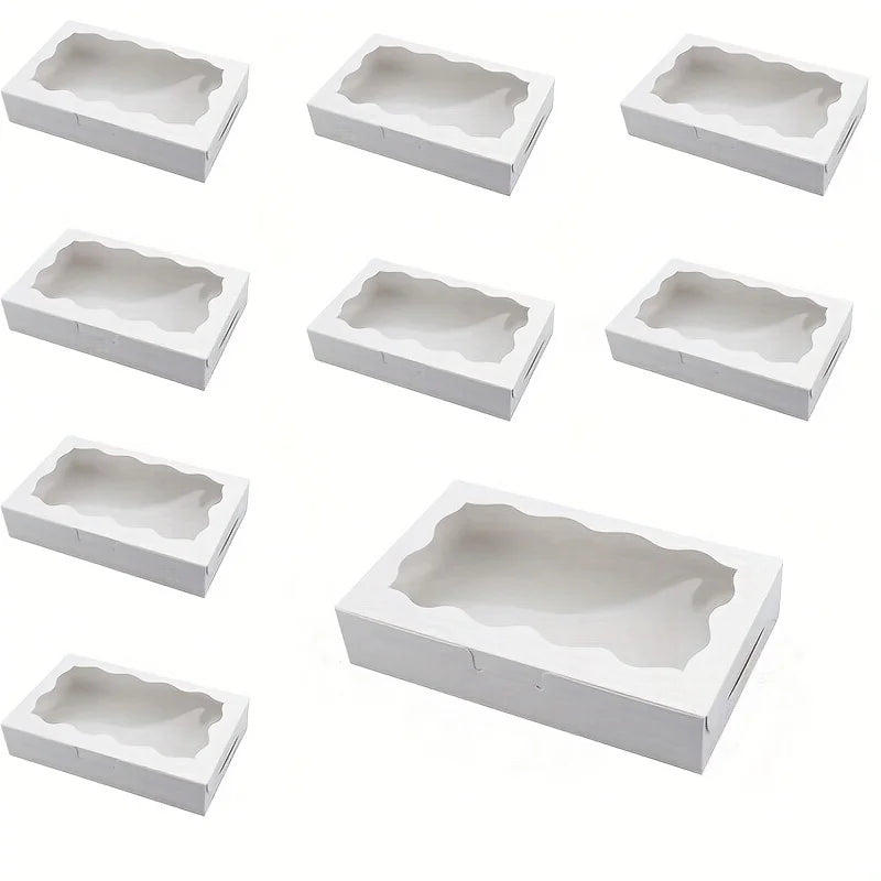 10/20pcs paper gift box with display window, suitable for wedding, birthday, holiday mother's day and other occasions