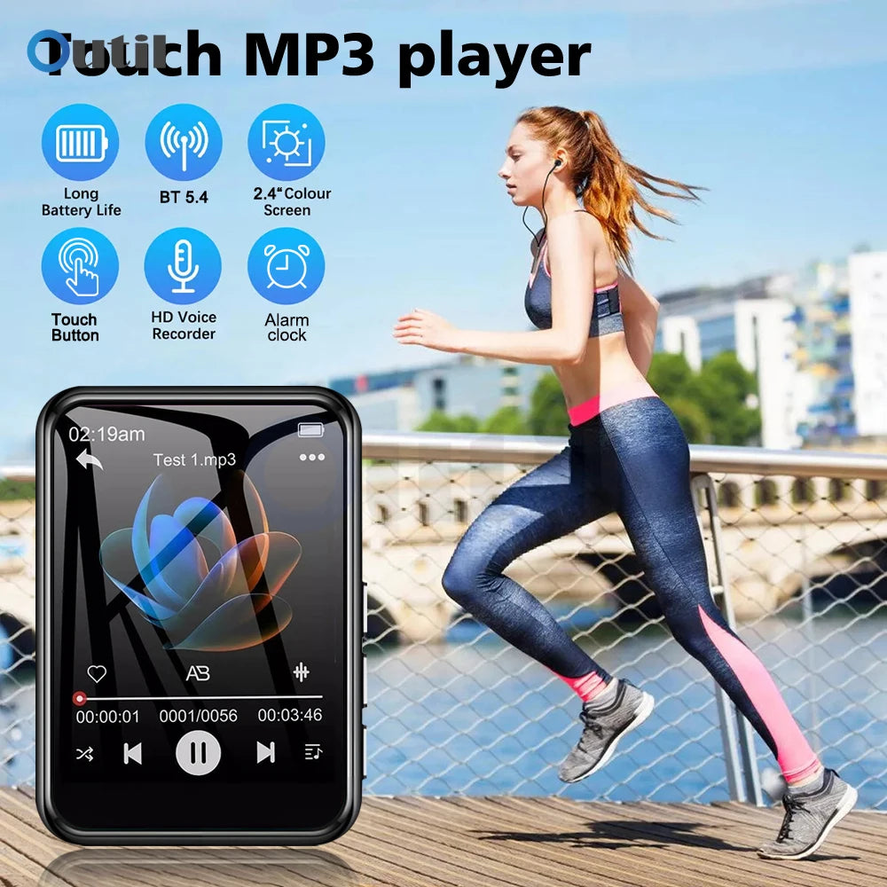 2026 New Bluetooth 5.4 Touch Screen MP3 Player HiFi Lossless Music Play Built-in Speaker 32GB Support Recording E-Book