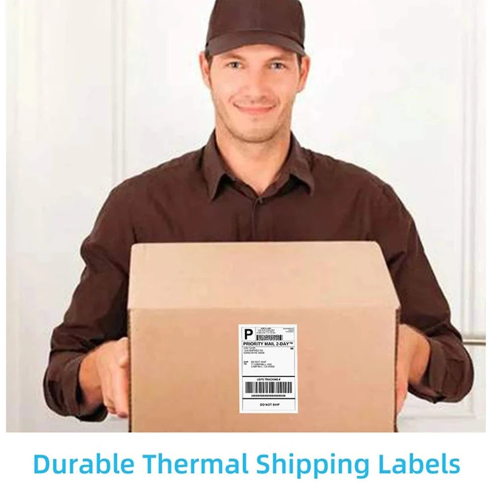 4*4"*100 sheets Adhesive Shipping Label Waterproof Thermal Label Thermal Transfer Label Sticker Small Ticket Paper