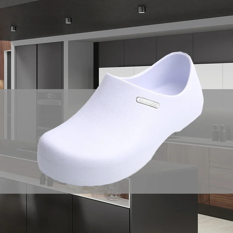 High Quality White Chef Shoes for Men Hotel Restaurant Kitchen Waterproof Work Shoes Catering Anti-Slip EVA Cook Waiter Shoess