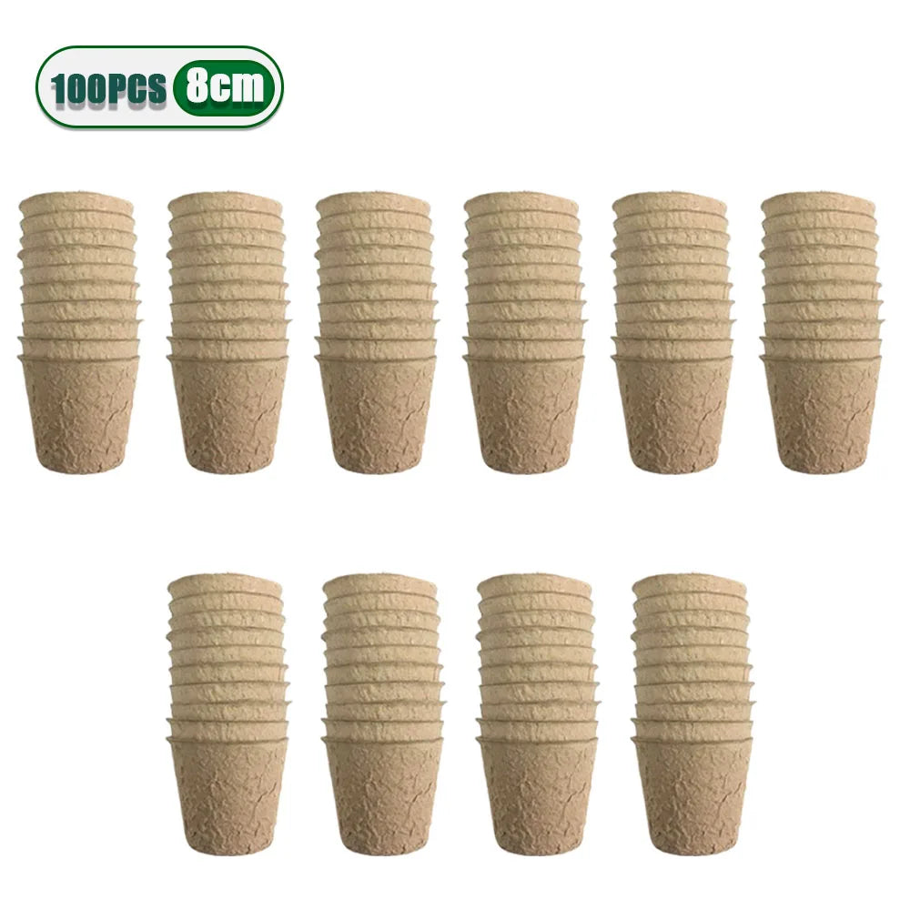 20-200PCS 3.15 Inch Peat Pots for Seedling Outdoor Garden Germination Nursery Pots Pulp Biodegradable Seed Starter Pots Kits