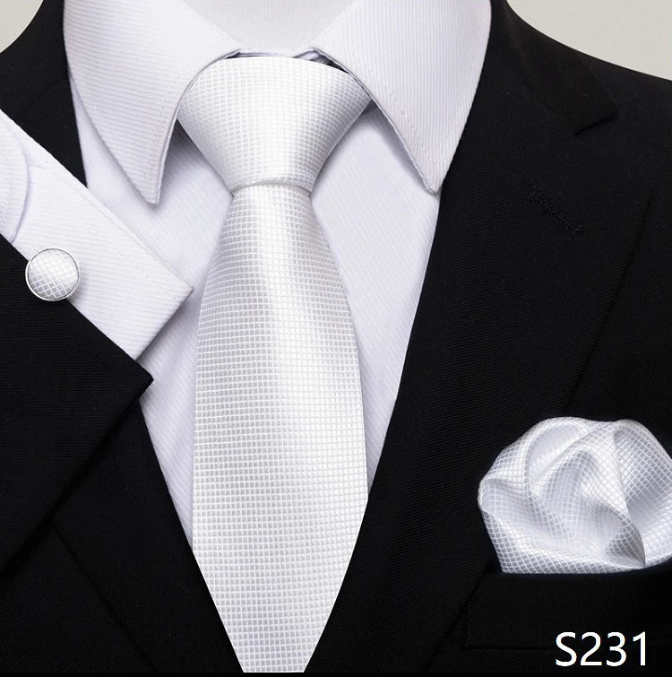 Necktie Pocket Squares Cufflink Set