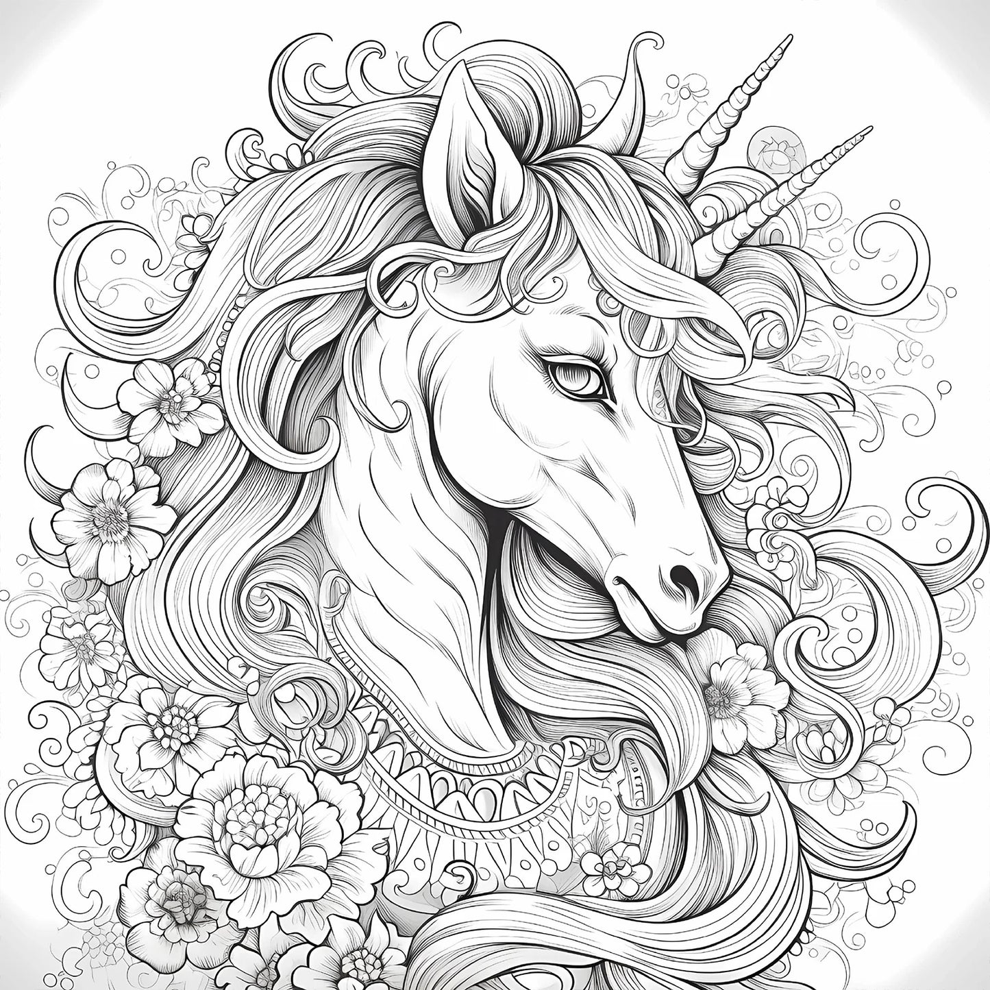 Adult Picture Book: Enchanting Unicorn Colouring Book Whimsical Animated Designs