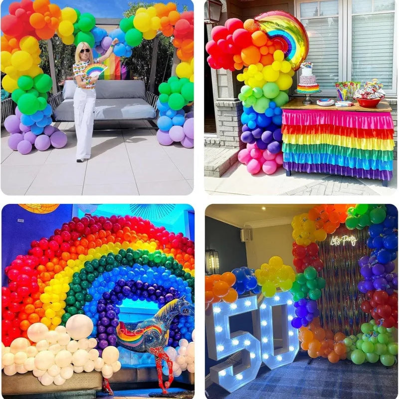 129PCS Rainbow Sun Cloud Balloon Set - Party Supplies for Kids Birthday, Outdoor Celebration & Holiday Party