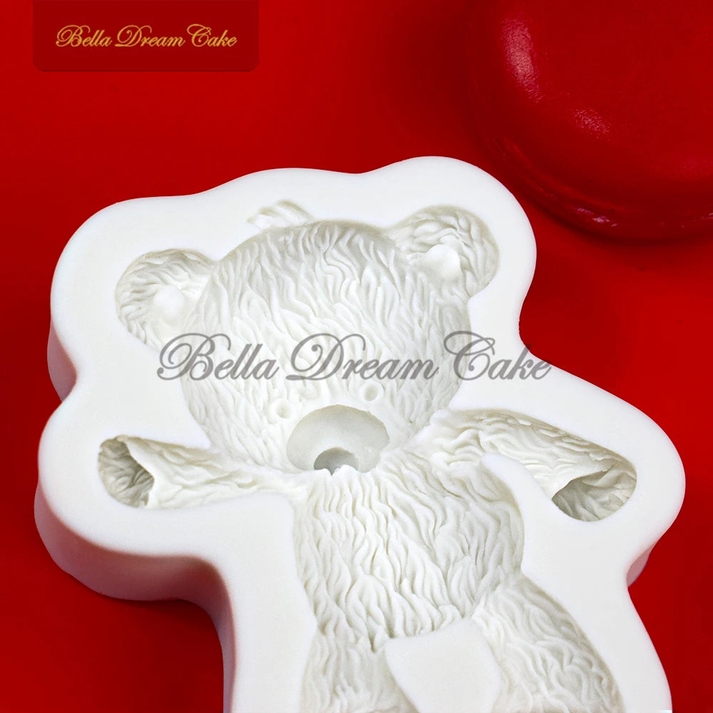 3D Fuzzy Bear Design Silicone Mold Fondant Chocolate Mould DIY Clay Model Cake Decorating Tools Kitchen Accessories Bakeware