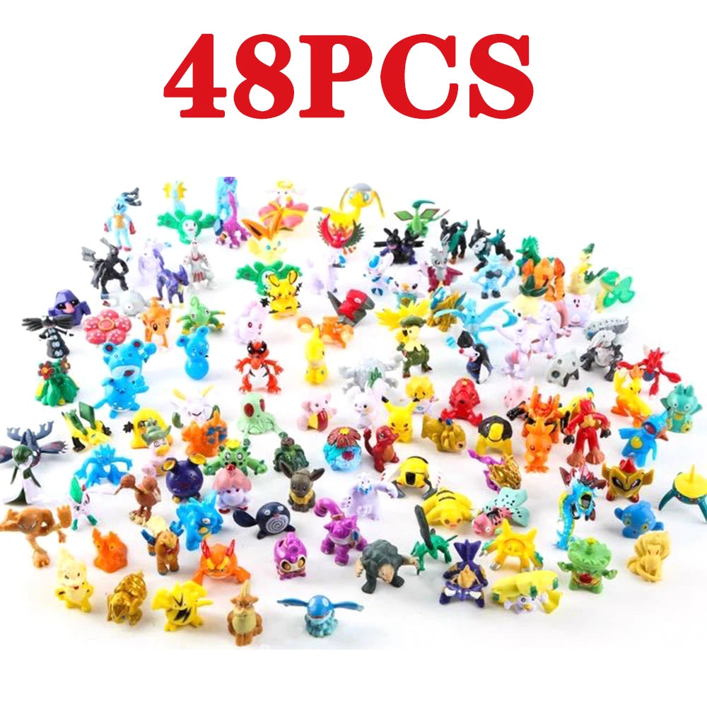 144pcs Pokemon Pikachu Action Figure Toys Mini Figures Model Toy Pikachu Anime Kids Doll Birthday Christmas Gifts