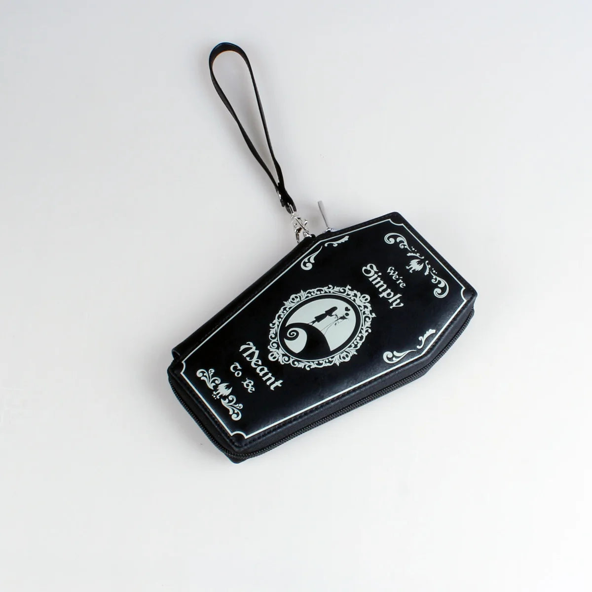 Dark Style Coffin Design Coin Purse Halloween Pattern Clutch Zipper Wallet PU Leather Trendy Purse