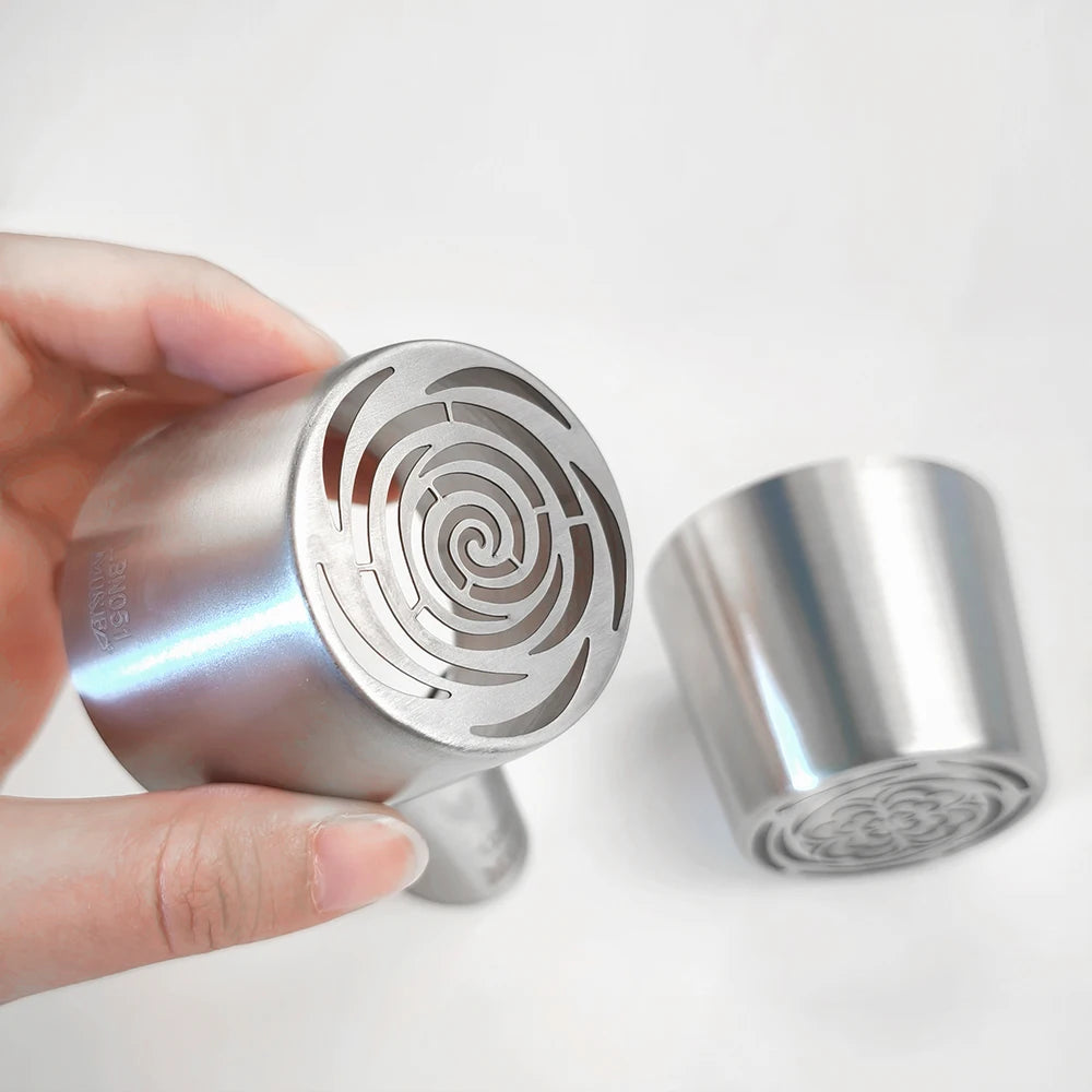 Russian pipeline flower nozzle oversize stainless steel cotton candy rose piping mouth cake decorative icing, cream bouquet DIY