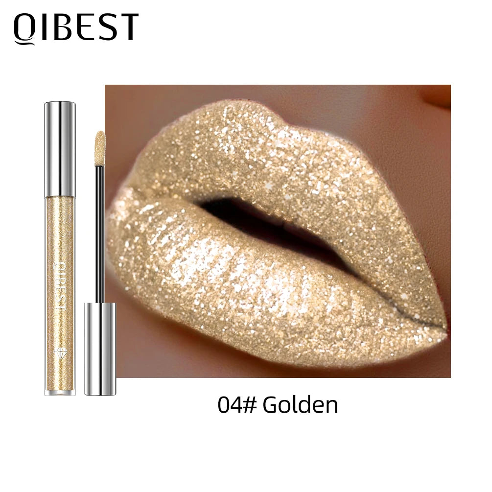 6 Colors Metallic Glitter Diamond Liquid Lipstick Waterproof Long Lasting Pearl Shiny
