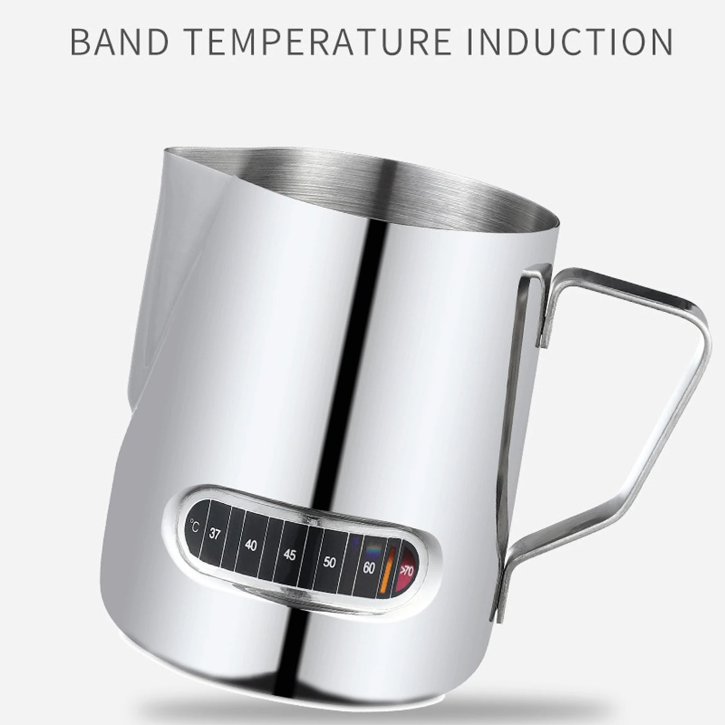 12/20oz Milk Frothing Pitcher 350/600ML Temperature Display Stainless Steel