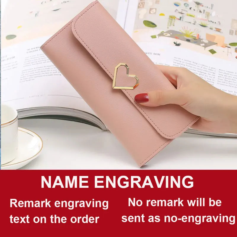 2024 Long Women Wallets Free Name Customized Lady's New Fashion High Quality PU Female Purse Photo Holder Wallet For Girls