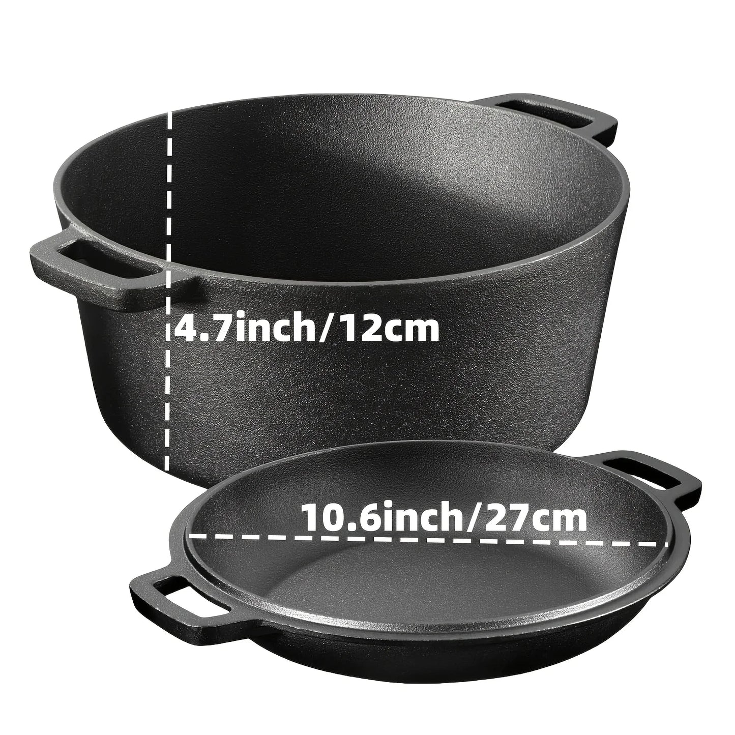3PCS Cast Iron Skillet Set (6/8/10 Inch) Pre-Seasoned, Heavy-Duty Pans for Oven, Grill & Campfire, Even Heat, Non-Stick Surface