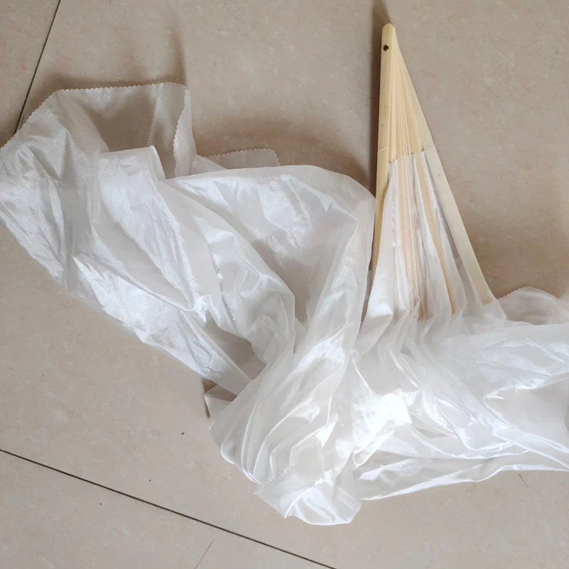 150cm Long Bamboo Silk Veil Fan With LED Light Stage Performance Dance Costumes