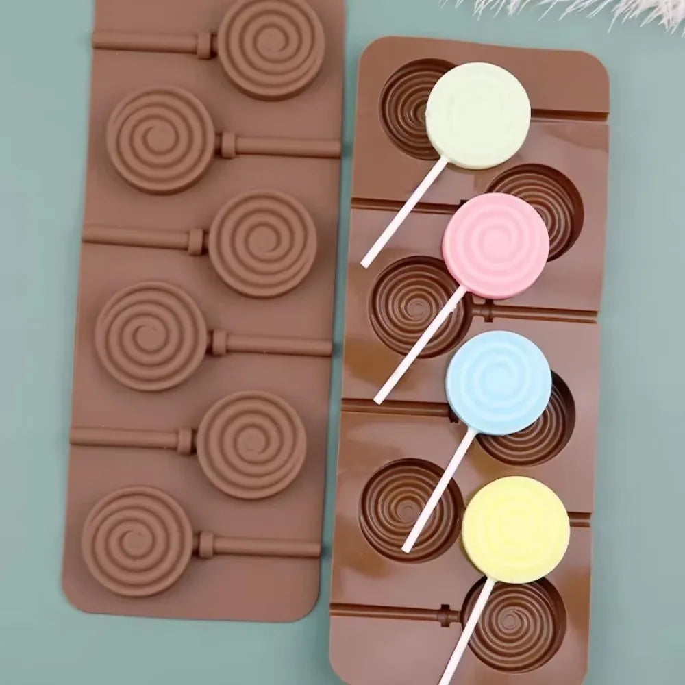 6 Even Doughnut Silicone Mold Lollipop Chocolate Cheese Stick Making Tools DIY Children's Candy Baking Mold Kitchen Bakeware