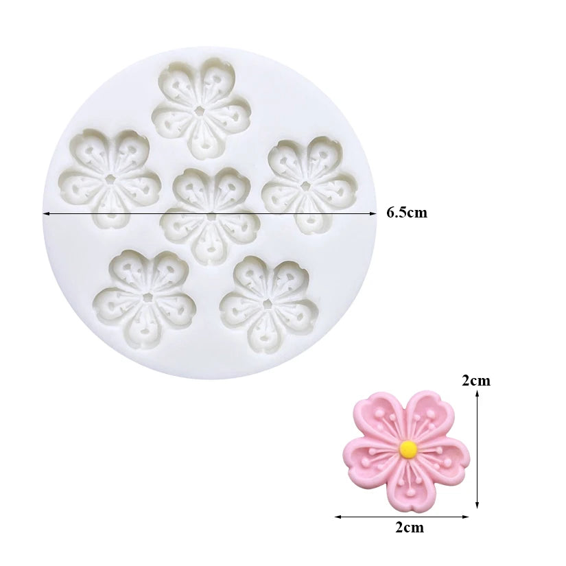 Flower Sakura Silicone Sugarcraft Mold Resin Tools Cupcake Baking Mould Fondant Cake Decorating Tools