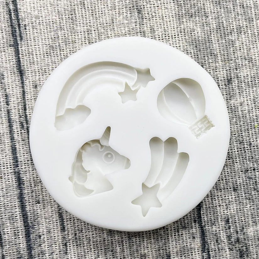 Unicorn Rainbow Hot Air Balloon Silicone Mold – Cake Decorating Tool