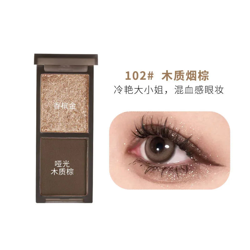 Biya 2 Color Eyeshadow Protable Red Black Plate Matte Eye Shadow Dark Smoky Cosmetics Makeup Party Halloween Diy Makeup